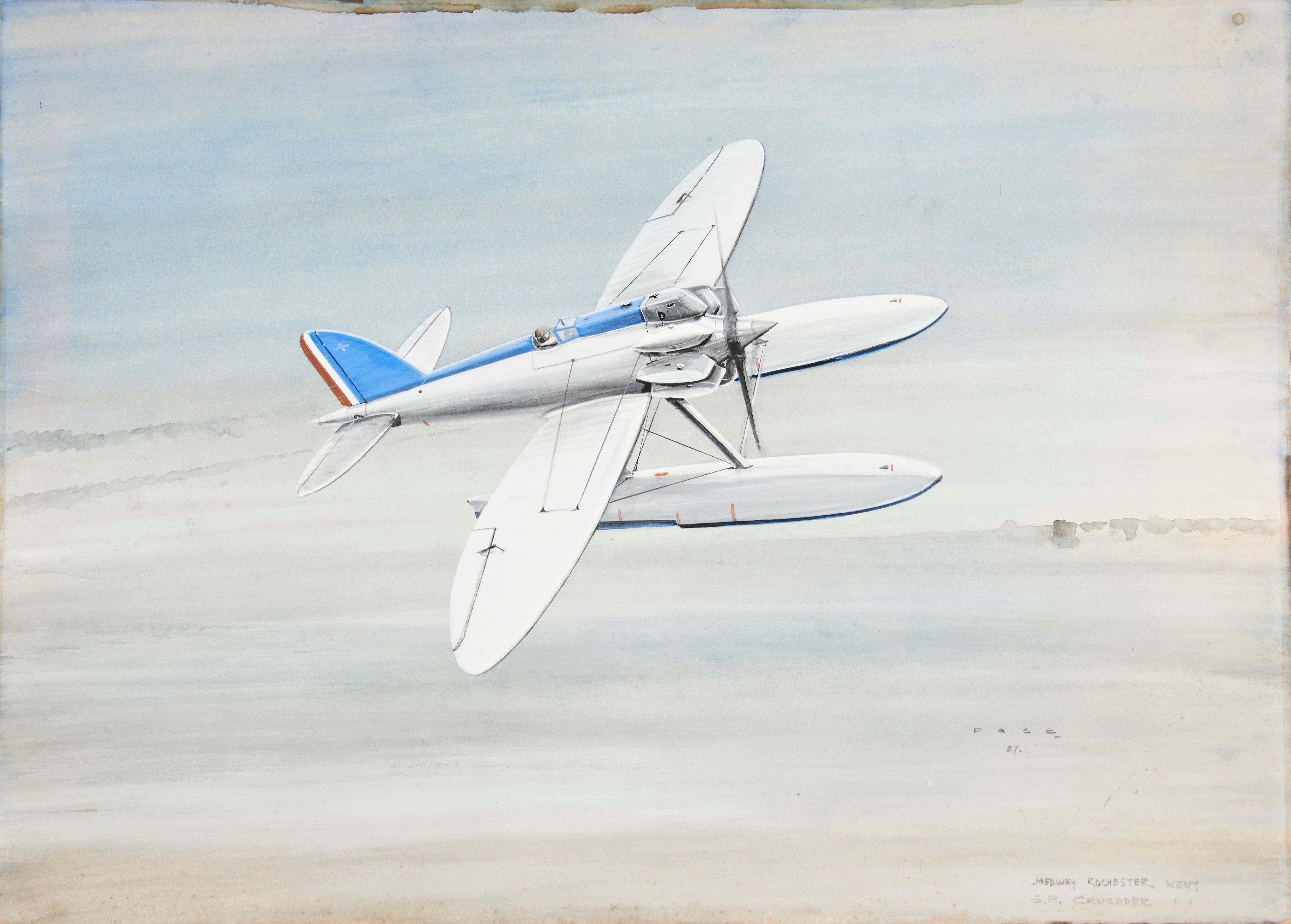 CHRISTOPHER CLARKE ANTIQUES ? Short-Bristow Crusader Seaplan e?, a competitor in the 1927 S chneider Trophy by JM Page.jpg